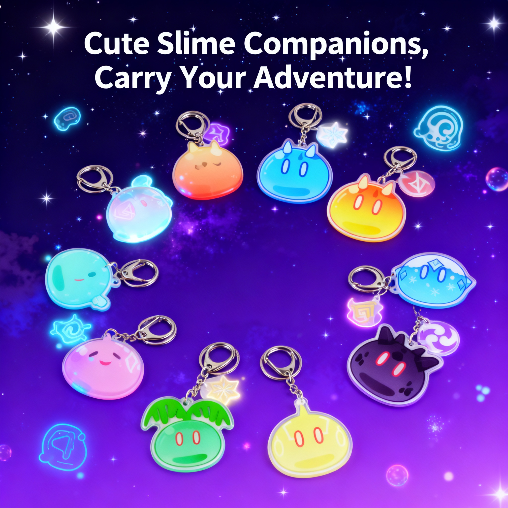 Anime Merchandise Keychains - Genshin Impact Slime Acrylic Anime Game