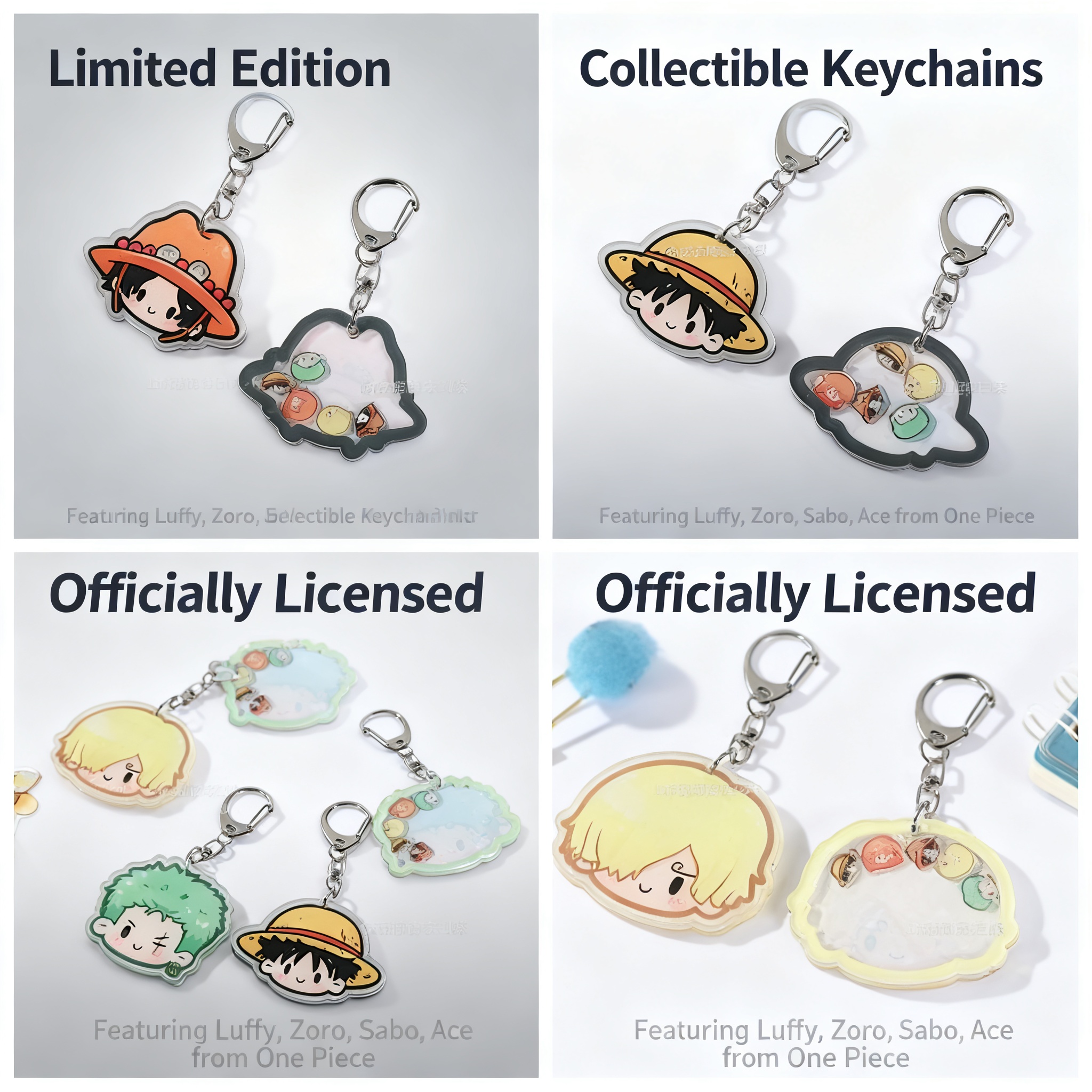 Anime Merchandise Keychains - One Piece Monkey D Luffy Kawaii
