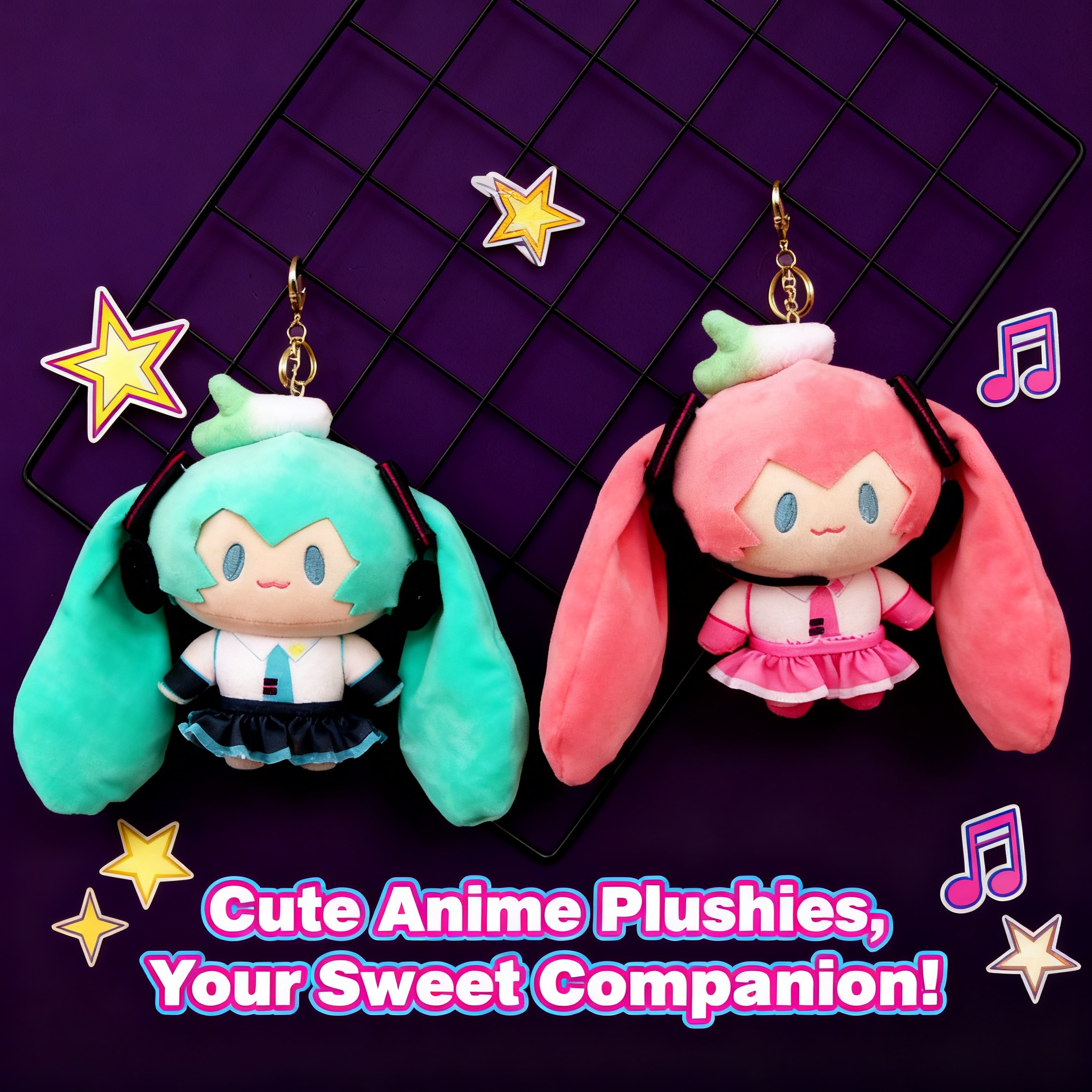 Anime Merchandise Keychains - Miku Hatsune Anime Plush Doll Keychain