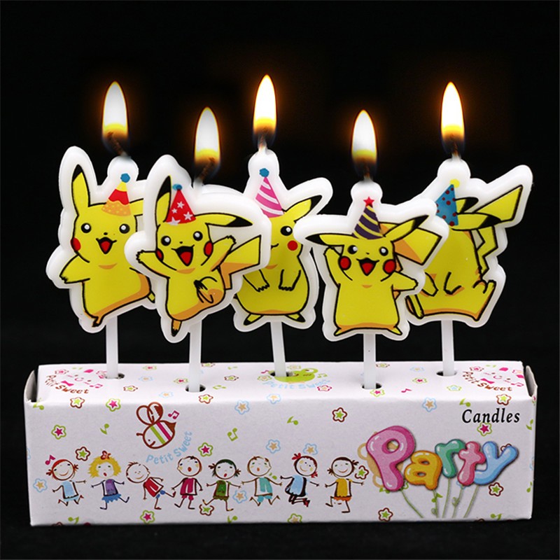 5pcs/lot Pokemon Birthday Cake - Pokemon Anime Merchandise avaliação e preço