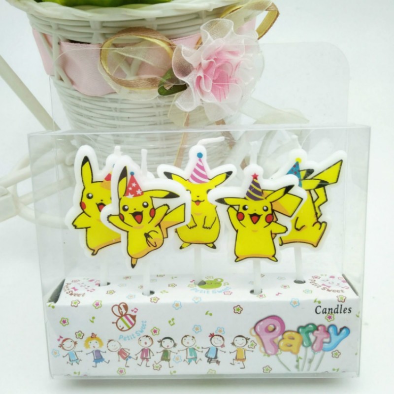 5pcs/lot Pokemon Birthday Cake - Pokemon Anime Merchandise avaliação e preço