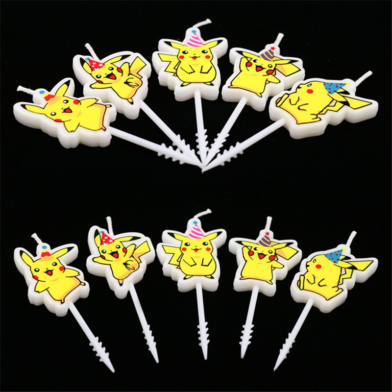 5pcs/lot Pokemon Birthday Cake - Pokemon Anime Merchandise avaliação e preço