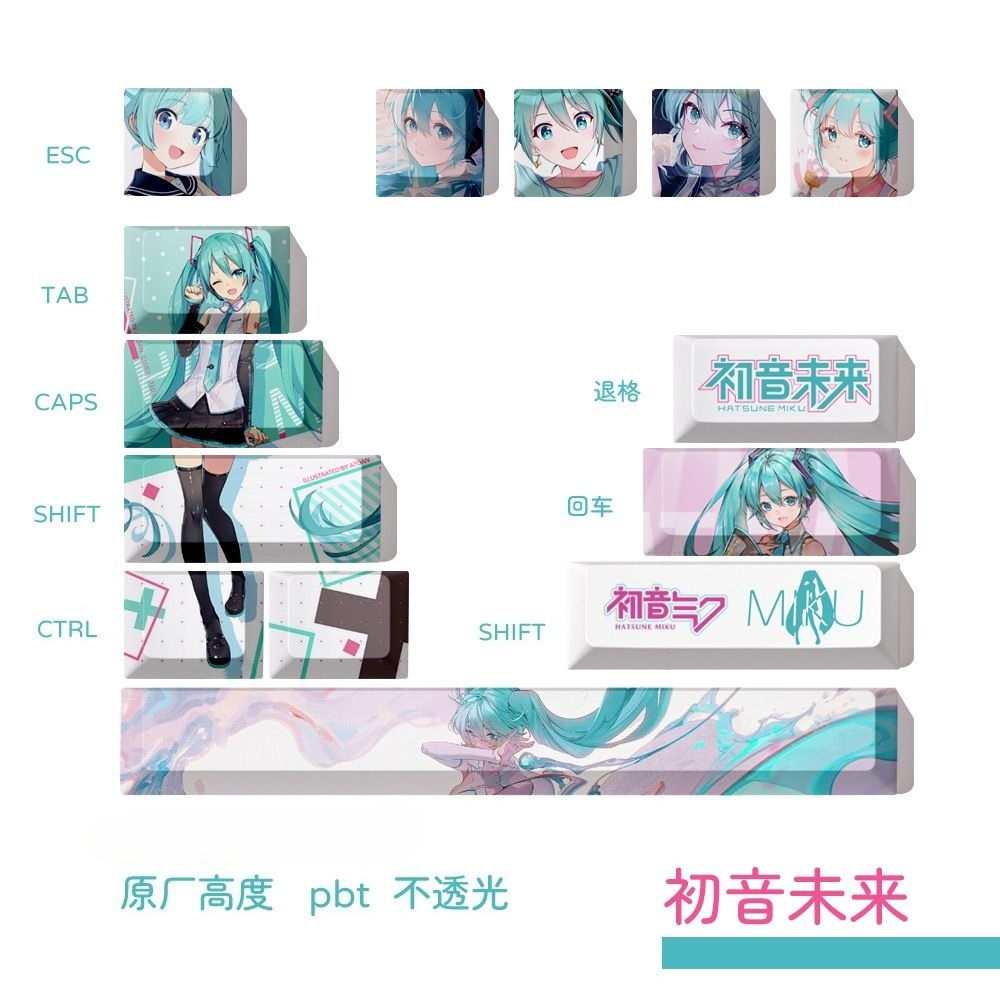Hatsune Miku Keycaps, OEM Heig - Keycap Artisan Anime avaliação e preço