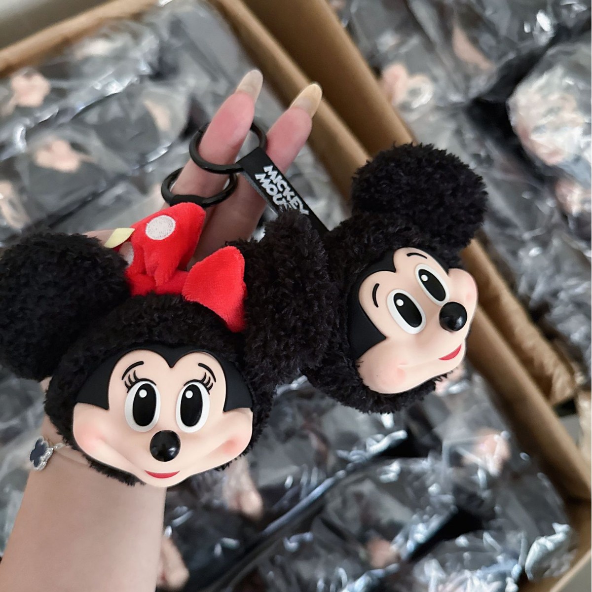 Mickey Minnie Plush Doll Keych - Anime Merchandise Keychains avaliação e preço
