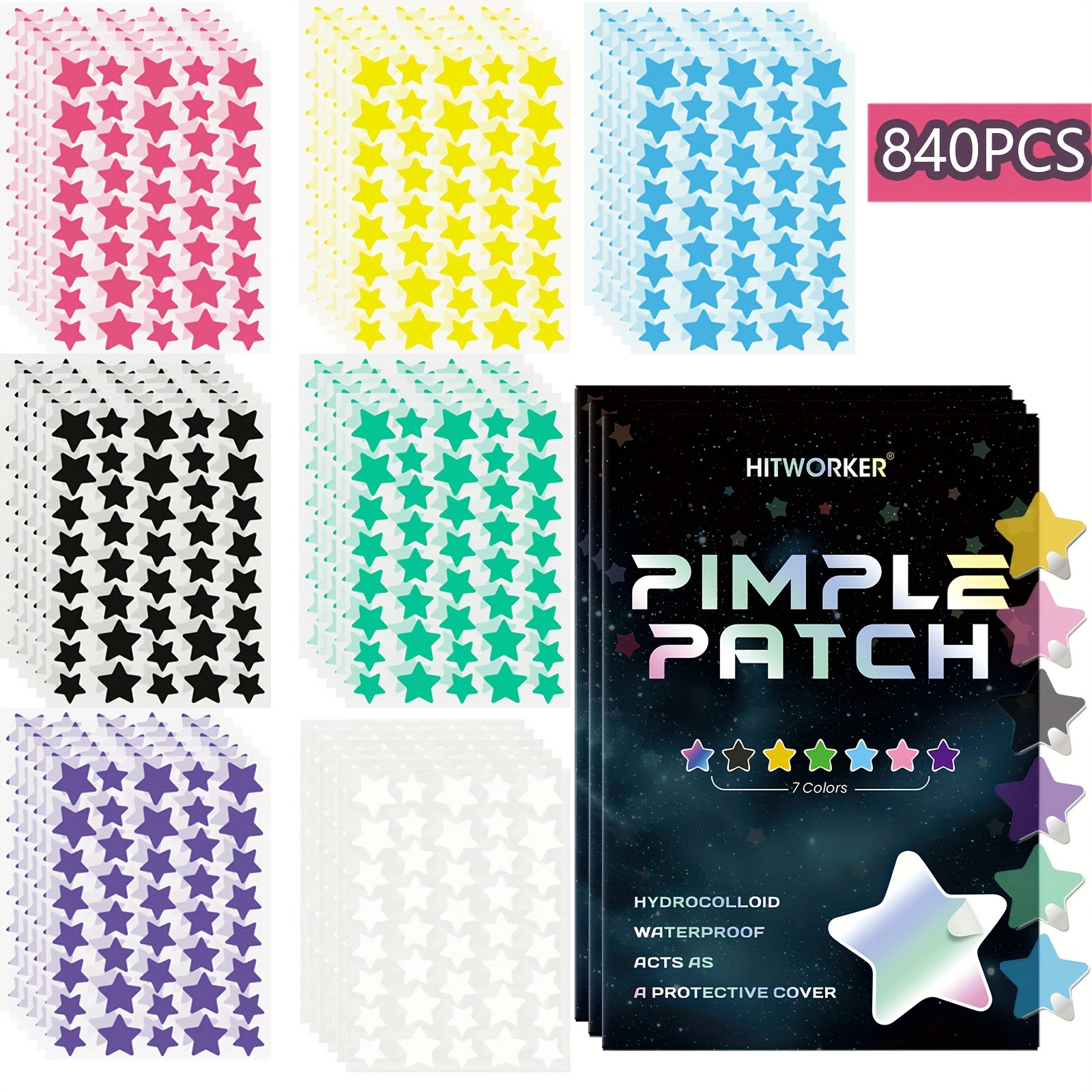 840 Patches / Pack 7 Color Sta - Sticker Sheet Set avaliação e preço
