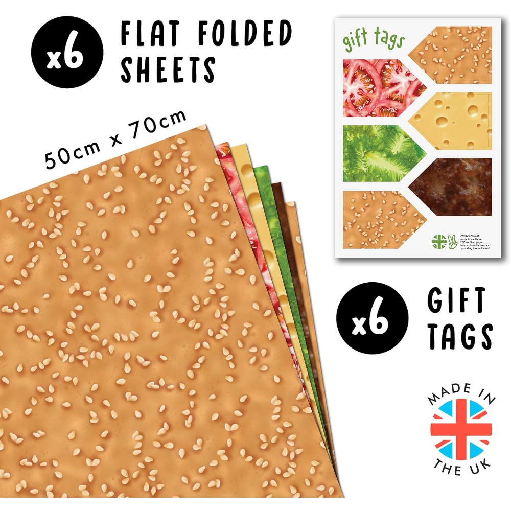6 Sheets Hamburger Wrapping Pa - Sticker Sheet Set avaliação e preço