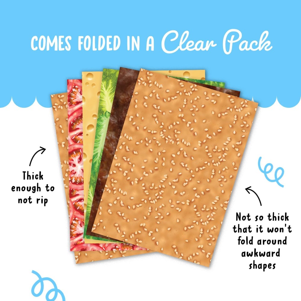 6 Sheets Hamburger Wrapping Pa - Sticker Sheet Set avaliação e preço