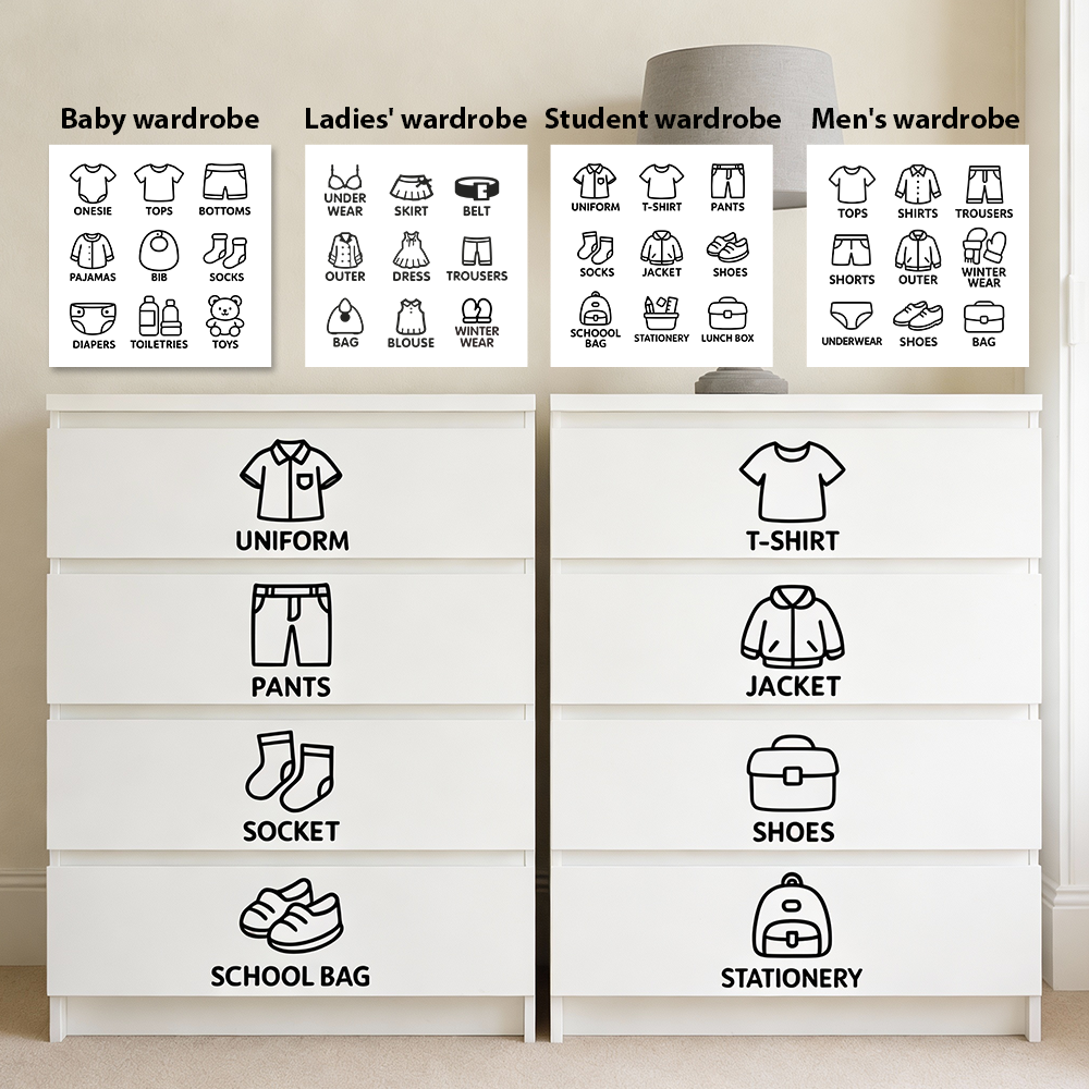 9 pcs/Sheet, Wardrobe Organize - Sticker Sheet Set avaliação e preço