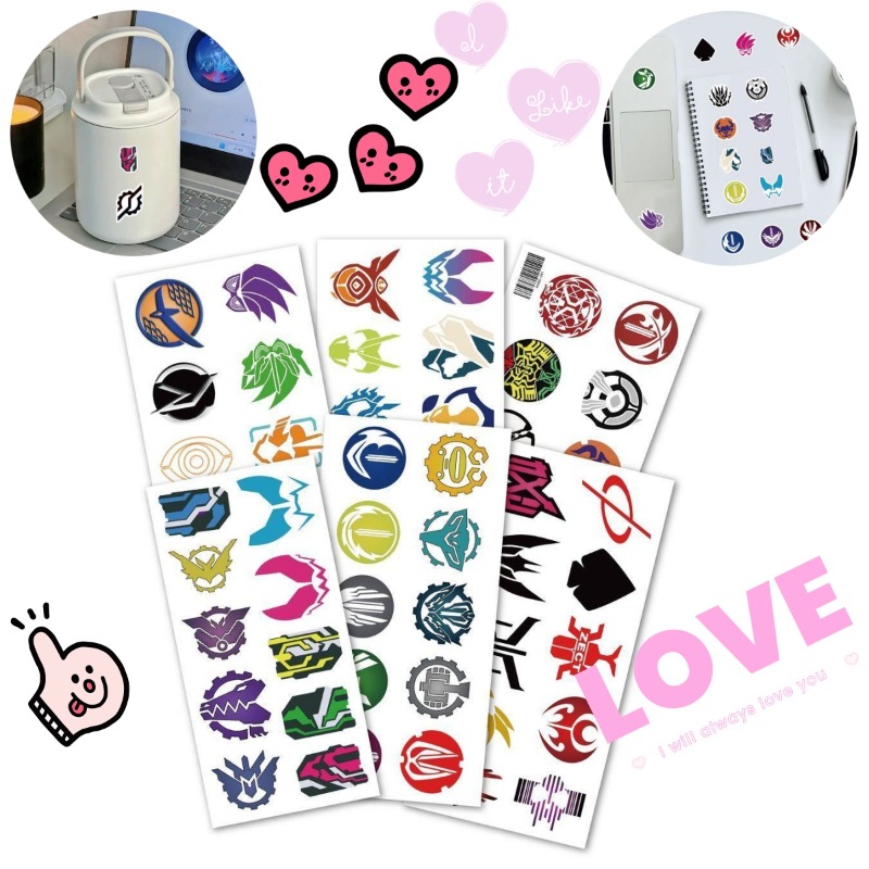 60 Sheets Kamen Rider Logo Sti - Sticker Sheet Set avaliação e preço